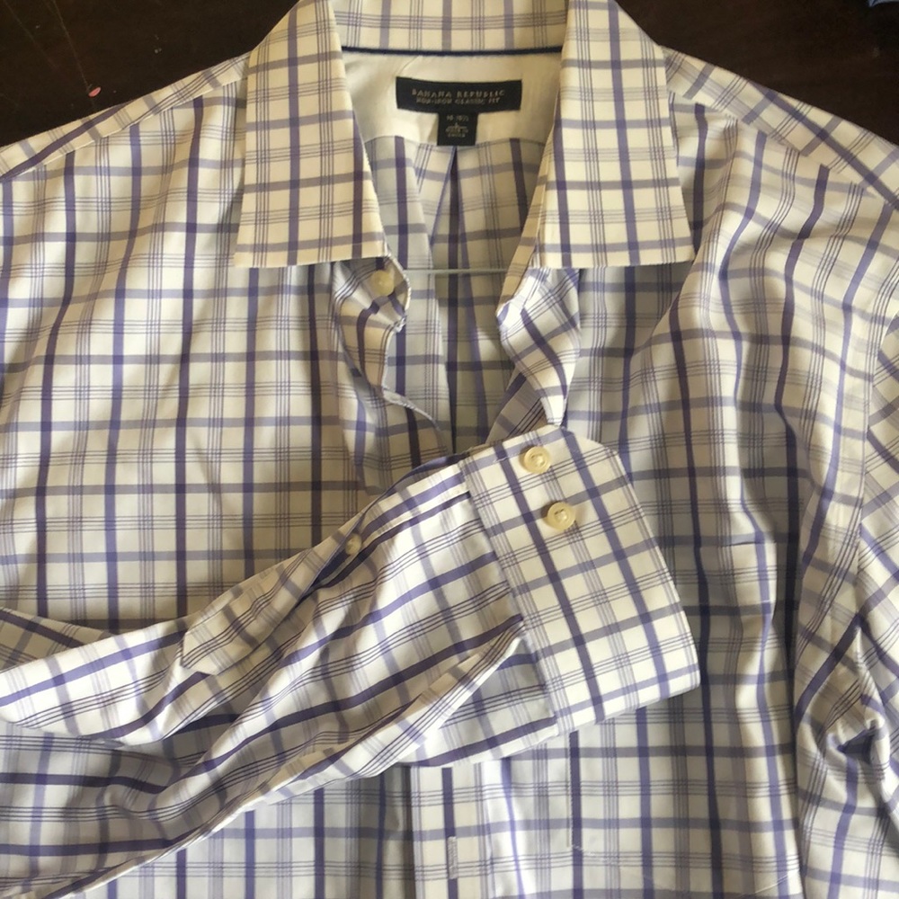 Banana Republic purple checked dress shirt